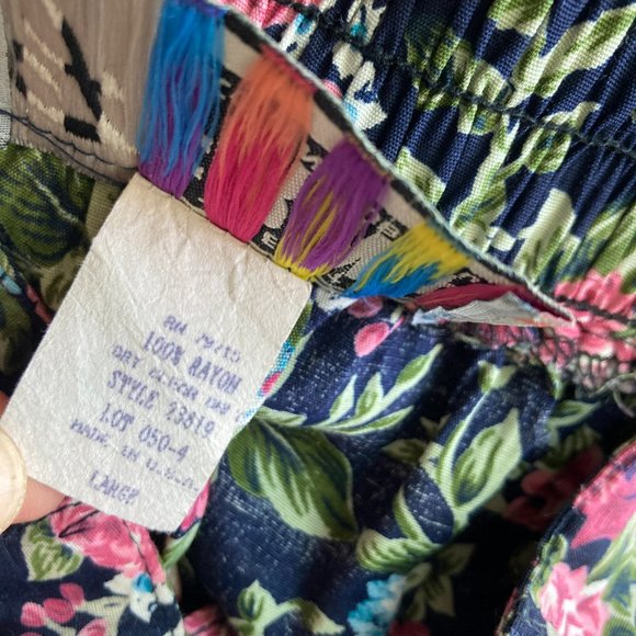 Vintage Athentico Forenza Wide Leg Floral Cropped Pants Size L - Picture 6 of 10